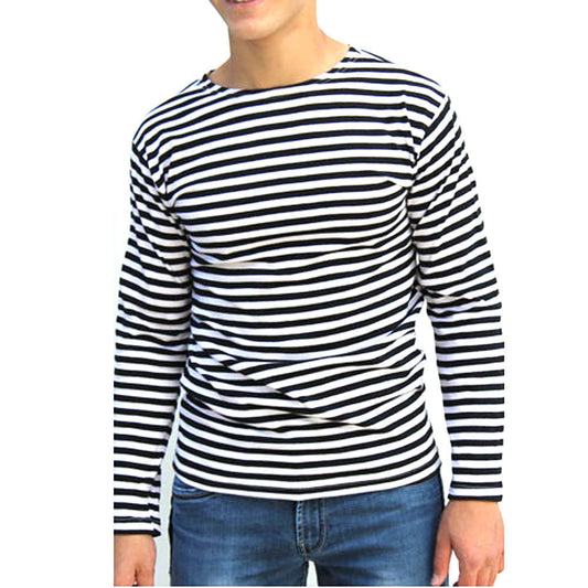Street Trend Spliced Men's Striped T-shirt