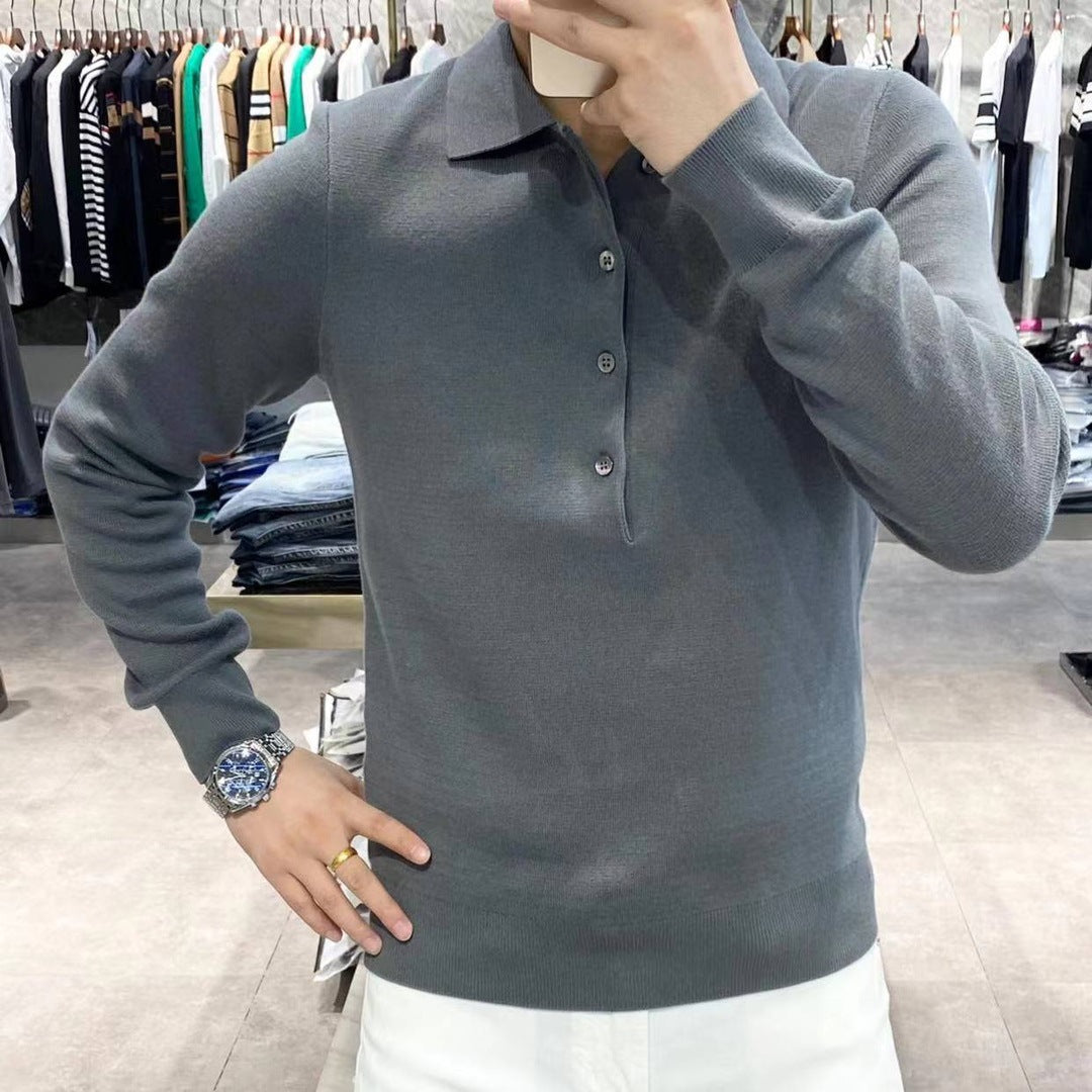 Knitted Long Sleeve Casual Bottoming Shirt