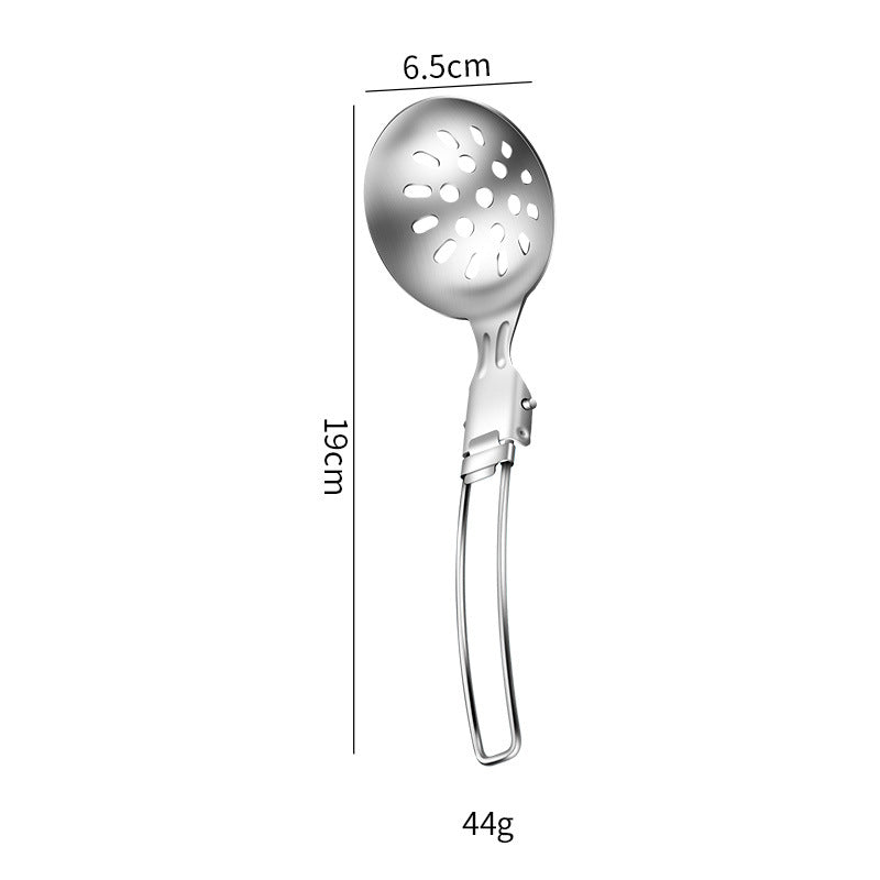 Portable Folding Spoon With Stainless Steel Kitchen Utensils