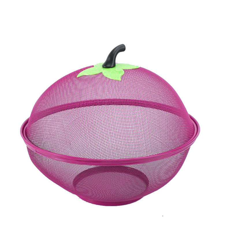 Wrought Iron Plastic Spraying Kitchen Basin Fruit Basket Vegetable Cover
