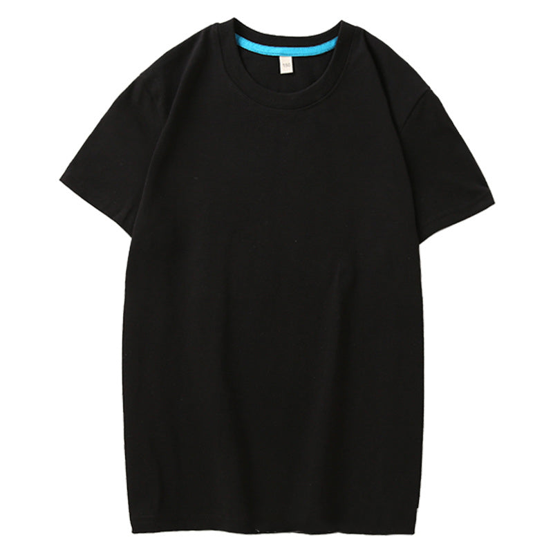 Children's T Combed Cotton Blank Solid Color Loose Round Neck Short Sleeve