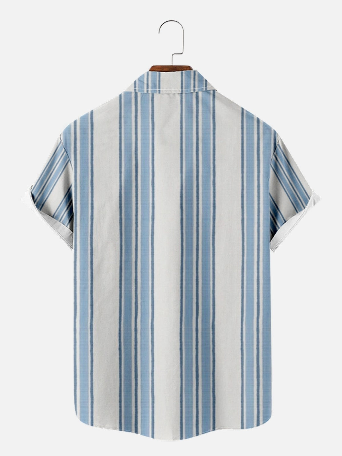 Striped 3D Digital Printing Loose Short-sleeved Shirt