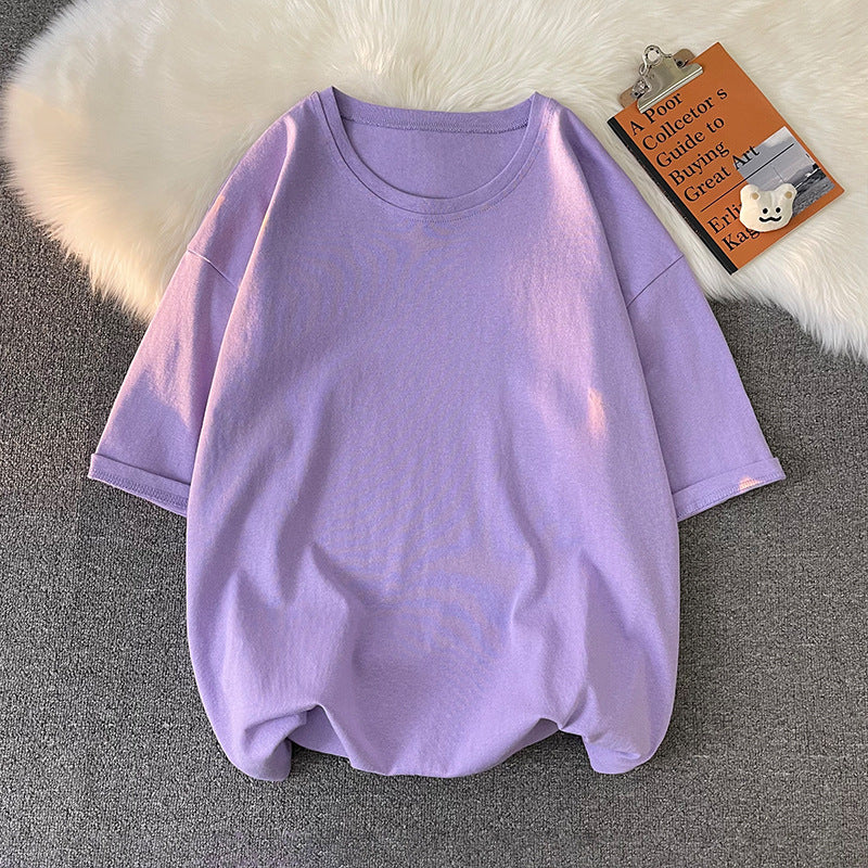 Loose Plus Size Solid Color T-shirt Top