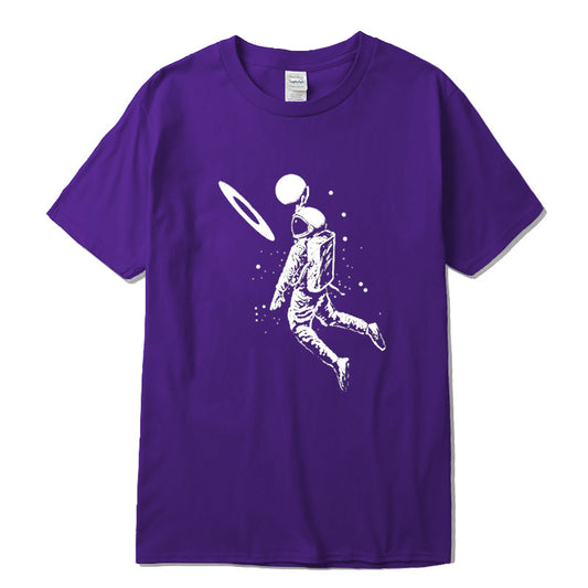 Short Sleeve Top T-Shirt Spaceman Print