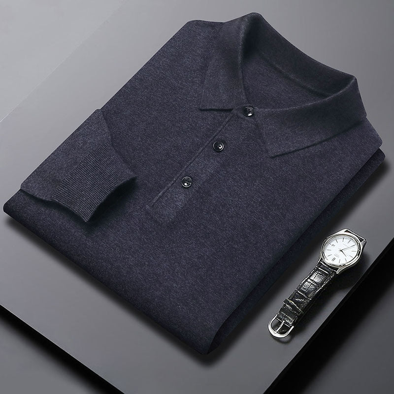 Winter Men's Polo-Neck Knitted Sweater