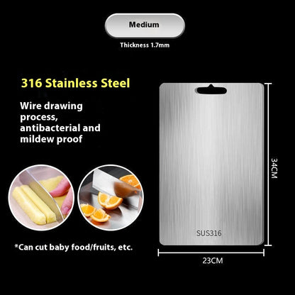 316 Stainless Steel Thickened Cutting Board Oversized Mildew-proof Household Kitchen Panel