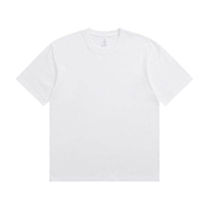 Men's Cotton T-shirt Heavy Solid Color Round Neck Short Sleeves