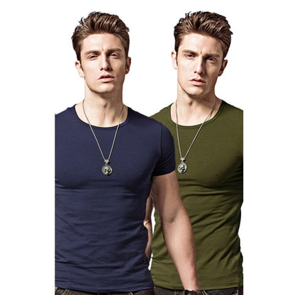 Men's T-shirt Short-sleeved Slim Solid Color Quick-drying