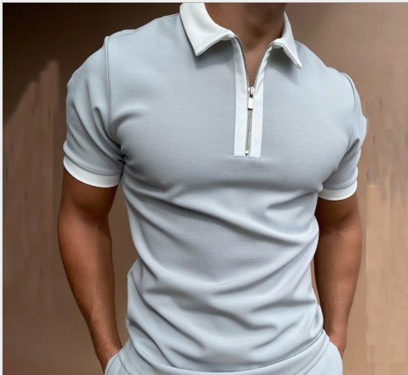 Men's T-Shirt Top With Zipper
