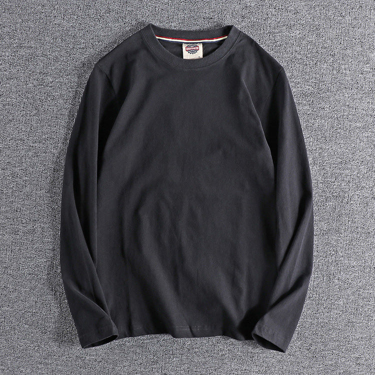 Solid-color Washed Pullover Base Shirt