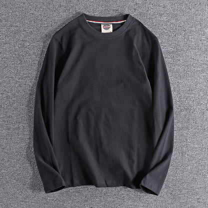 Solid-color Washed Pullover Base Shirt