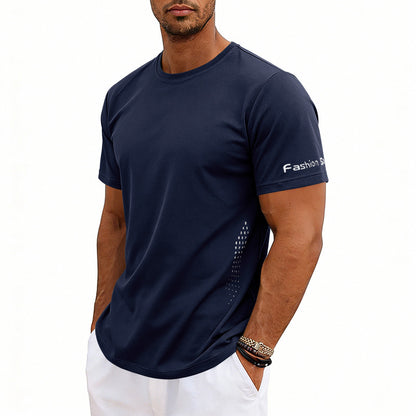 Plus-size Men's Summer Athletic Quick Dry Crewneck Short Sleeves
