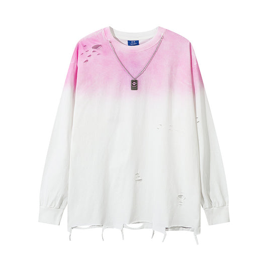 Tie-dye Gradient Long-Sleeve T-Shirt For Men