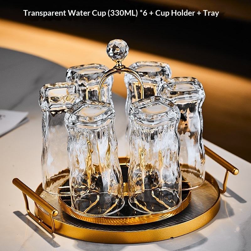 Premium Twisted Glass Drinking Heat-resistant Tea Guest-serving Cup Set