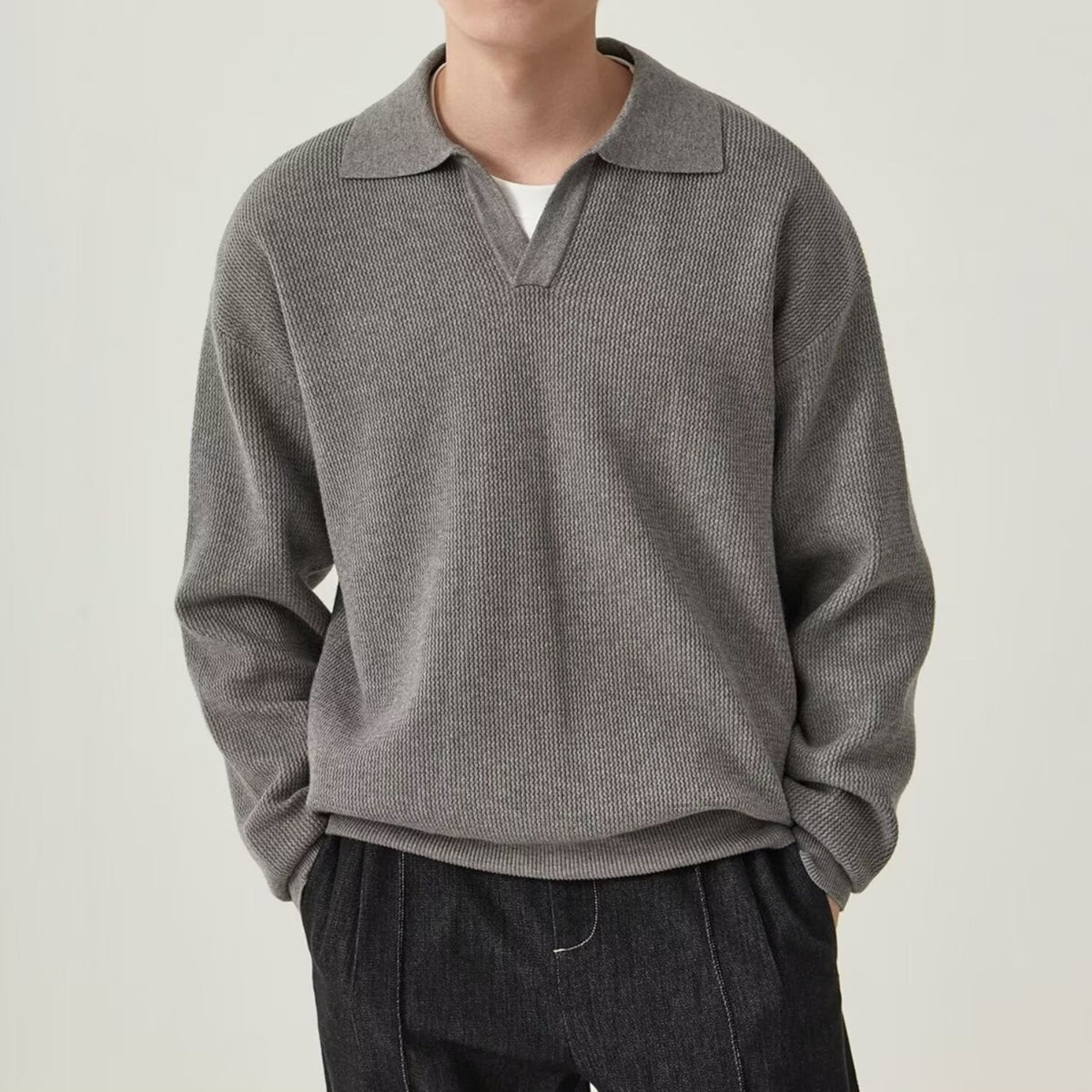 Men's Solid Color Loose Long Sleeves