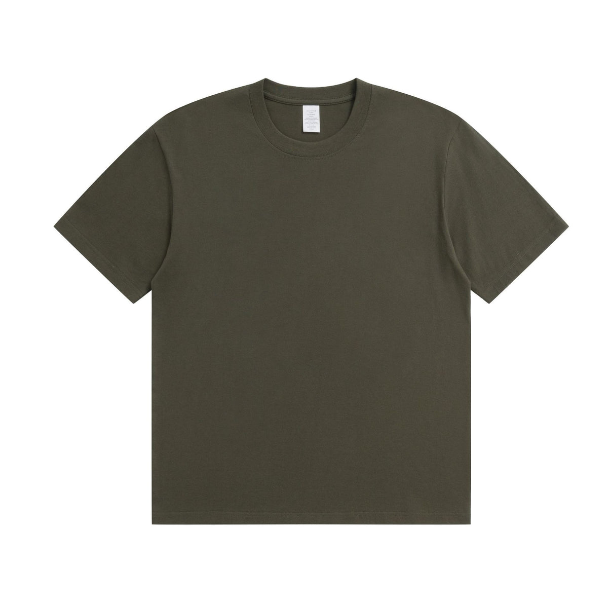 Men's Cotton T-shirt Heavy Solid Color Round Neck Short Sleeves