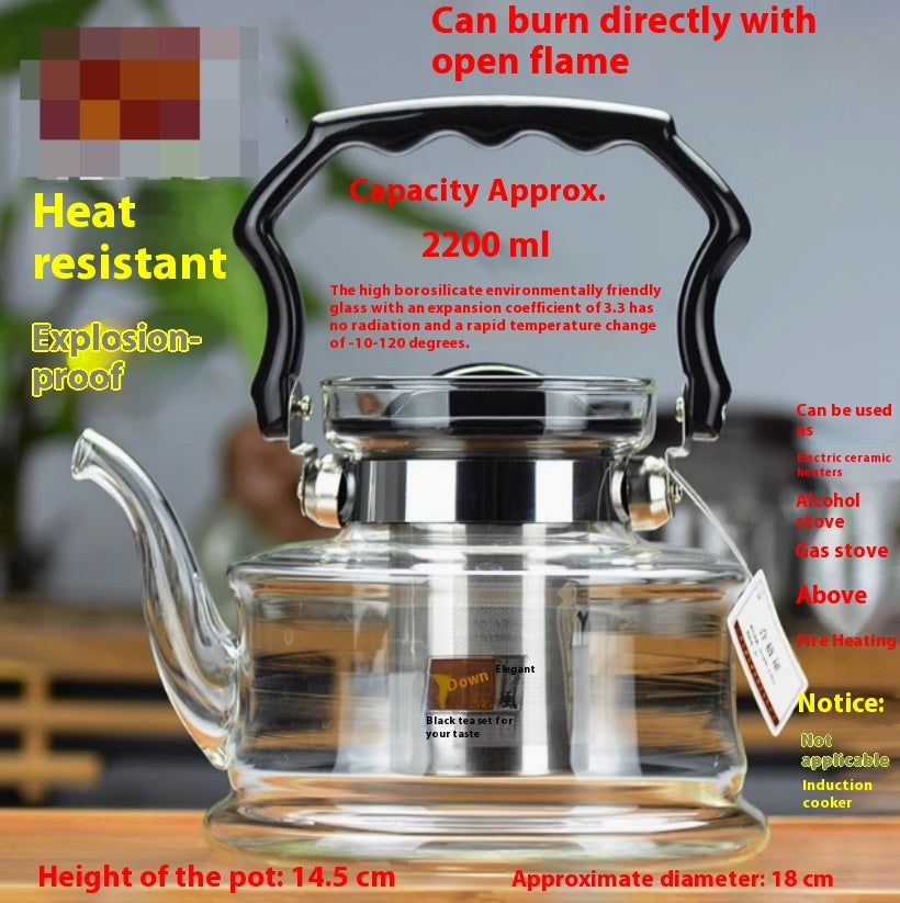 Heat-resistant Borosilicate Open Fire Heating Chinese Scented Teapot