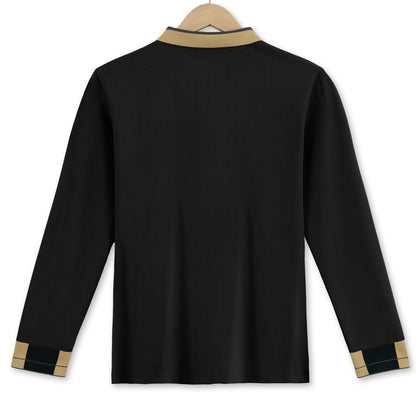 Long Sleeve Lapel Men's Solid Color Button Casual Business