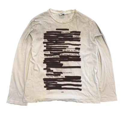Men's Crew-Neck Printed Long-Sleeve T-Shirt Top