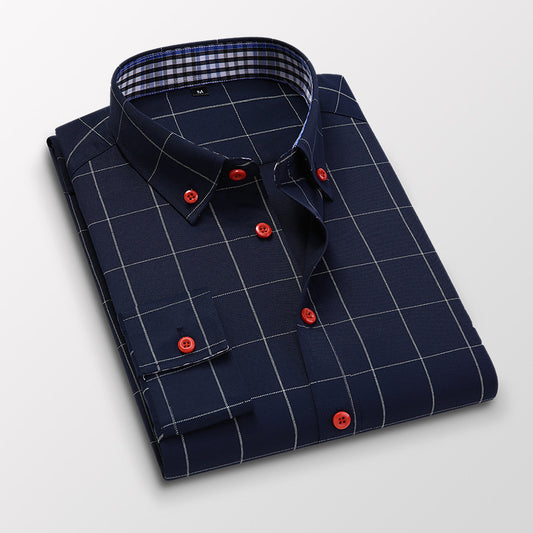 Fall Men's Shirts Long Sleeve Casual Slim Fit