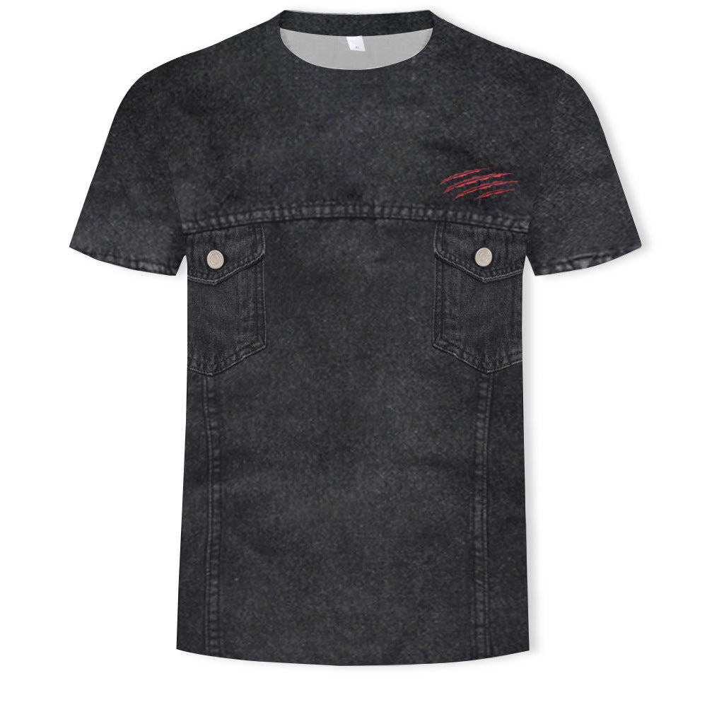 Summer T-shirt 3D Digital Printing Short Sleeve