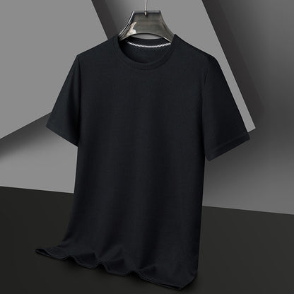 Summer Solid Color Men's Polyester Round Neck T-shirt