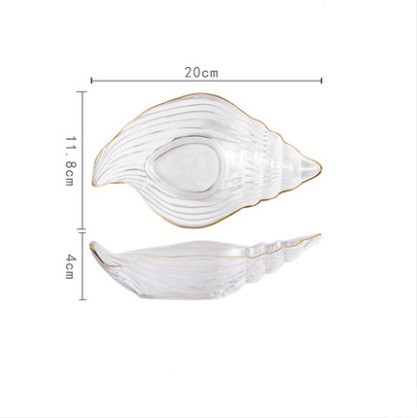 Gilt Edging Glass Tableware Creative Ocean Dim Sum Plate