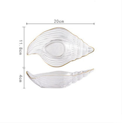 Gilt Edging Glass Tableware Creative Ocean Dim Sum Plate