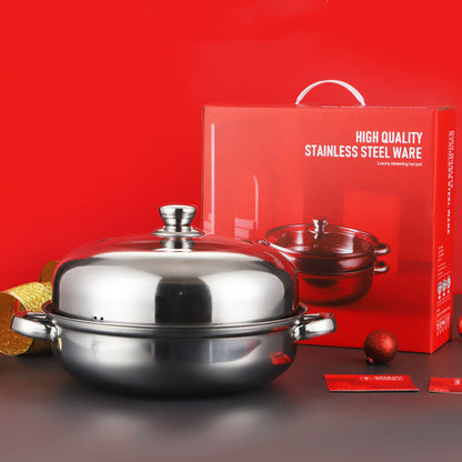 Thickened Stainless Steel Pot Steamer Set