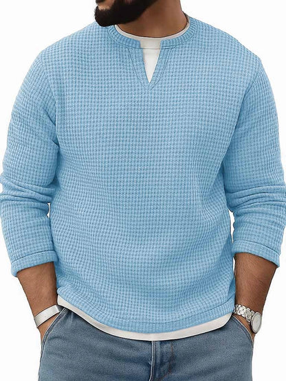 Mens FallWinter Two-Piece Crew-Neck Long-Sleeve Top
