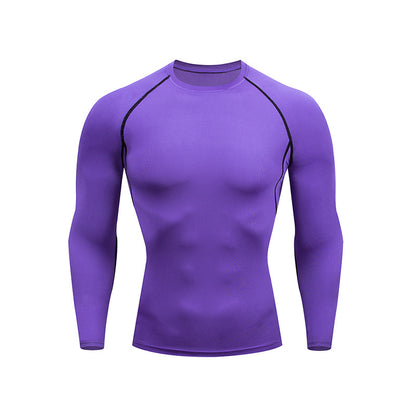 Workout Top Outdoor Sports High Elastic Cycling Training Breathable Tight Colorful Long Sleeve