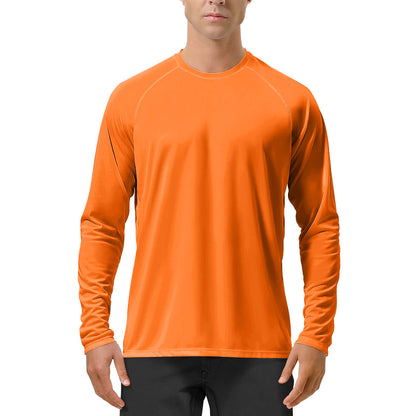 Quick-drying Solid Color Round Neck Sports Training Stretch Sun Protection Long Sleeve