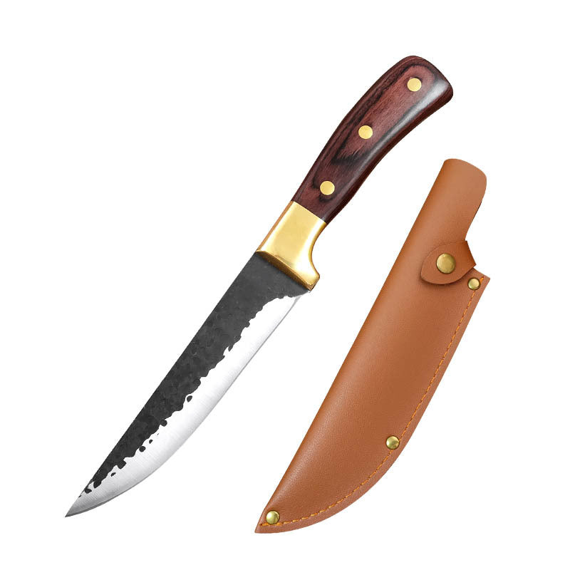 Copper Head Forged Boning Knife Hammer Pattern Slaughter
