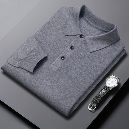 Winter Men's Polo-Neck Knitted Sweater