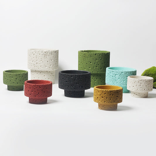 Northern European-style Cement Flower Pot Ceramic Matte Fashion Simple