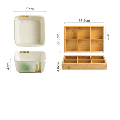Japanese Square Ceramic Seasoning Dish Set