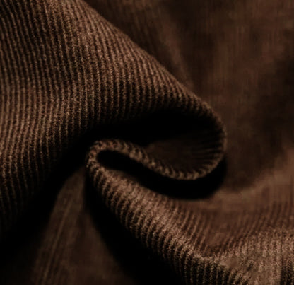 Retro Solid Color Corduroy Polo Collar Long Sleeve Sweatshirt