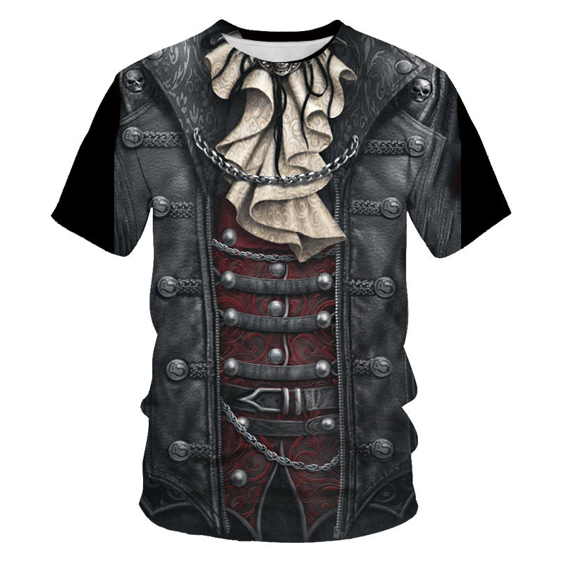 Summer T-shirt 3D Digital Printing Short Sleeve