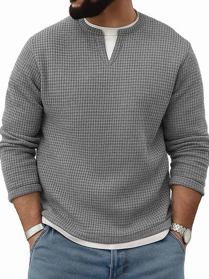Mens FallWinter Two-Piece Crew-Neck Long-Sleeve Top