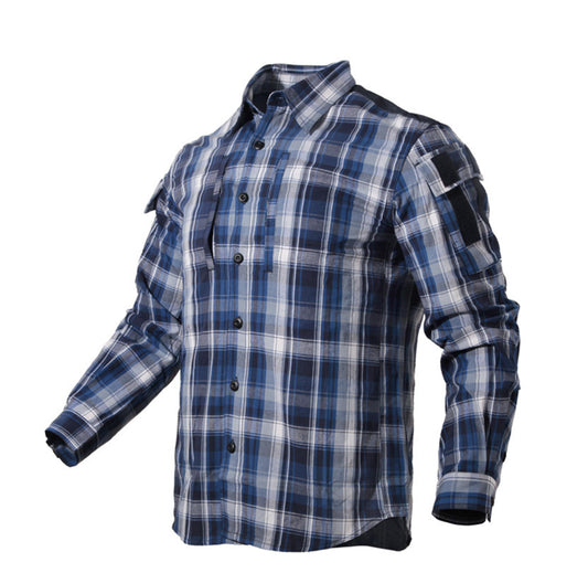 Long-sleeved Loose Plaid Shirt Mid-length