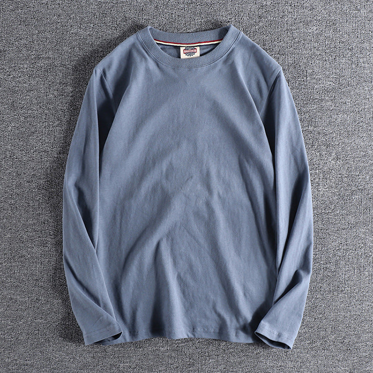 Solid-color Washed Pullover Base Shirt