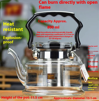 Heat-resistant Borosilicate Open Fire Heating Chinese Scented Teapot