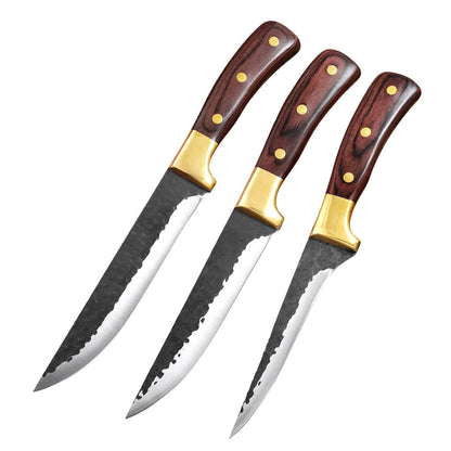 Copper Head Forged Boning Knife Hammer Pattern Slaughter