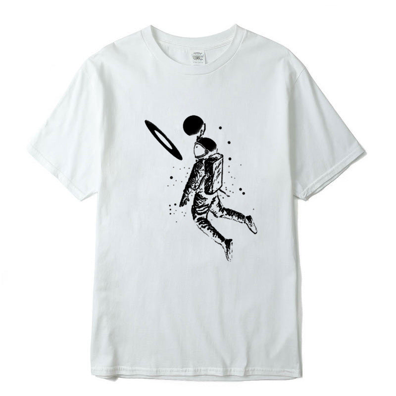 Short Sleeve Top T-Shirt Spaceman Print