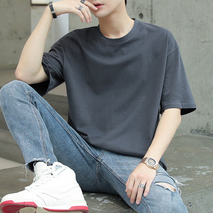 Men's Solid Color Short-sleeved T-shirt