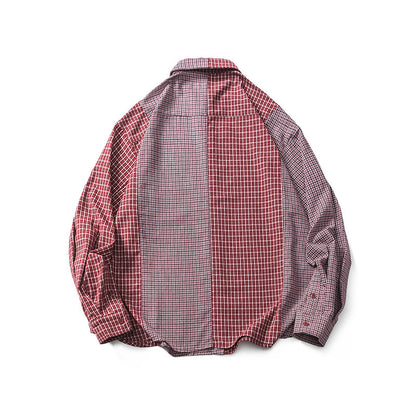 Patchwork Design Men's Check Shirt