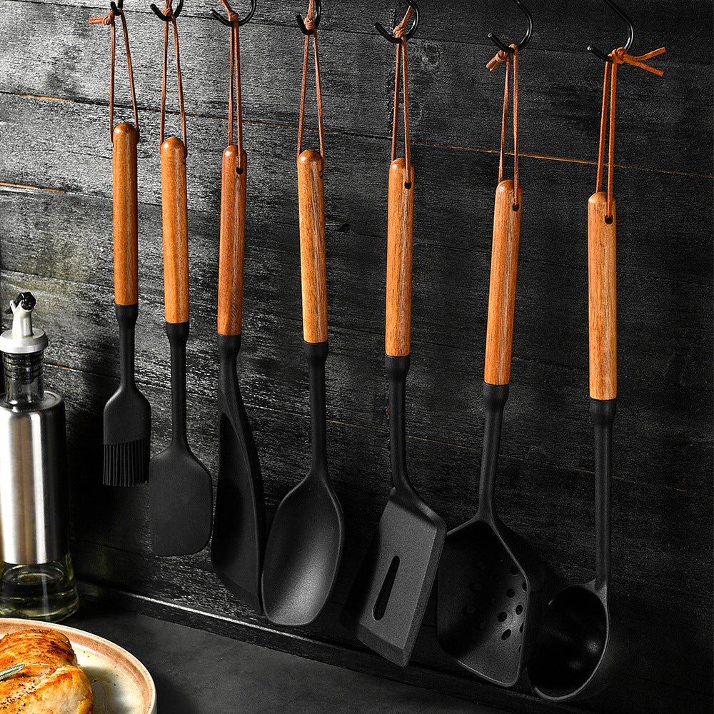 Wooden Handle Silicone Spatula Kitchenware Suit High Temperature Resistant