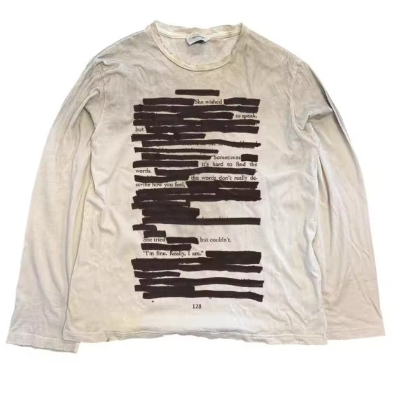 Men's Crew-Neck Printed Long-Sleeve T-Shirt Top