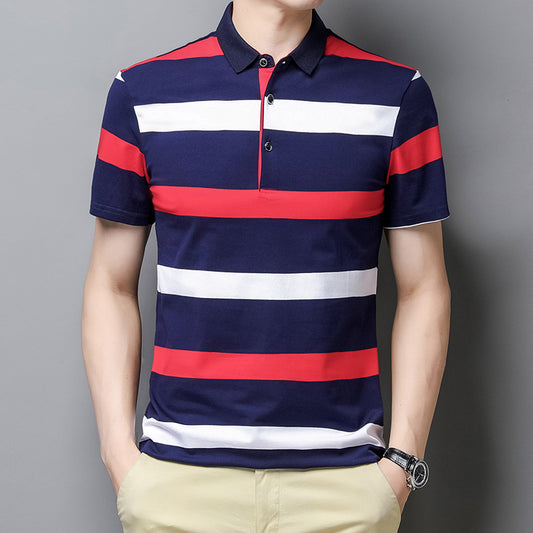 Men's Summer Solid Color Casual Polo Collar Polo Shirt Half Sleeve