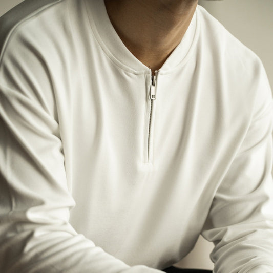 Half Long-sleeve Zipper T-shirt Men's Casual Bottoming Shirt